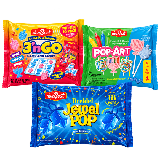 Chanukah 3 n Go, Pop-Art and one Dreidel Jewel Pop — transparent cutout