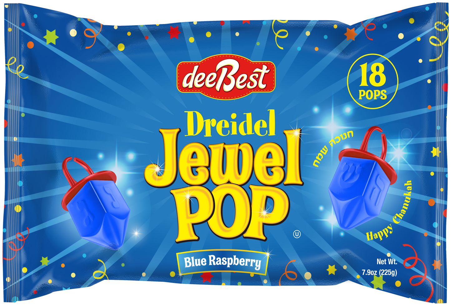 Dee Best Dreidel Jewel Pop Blue Raspberry