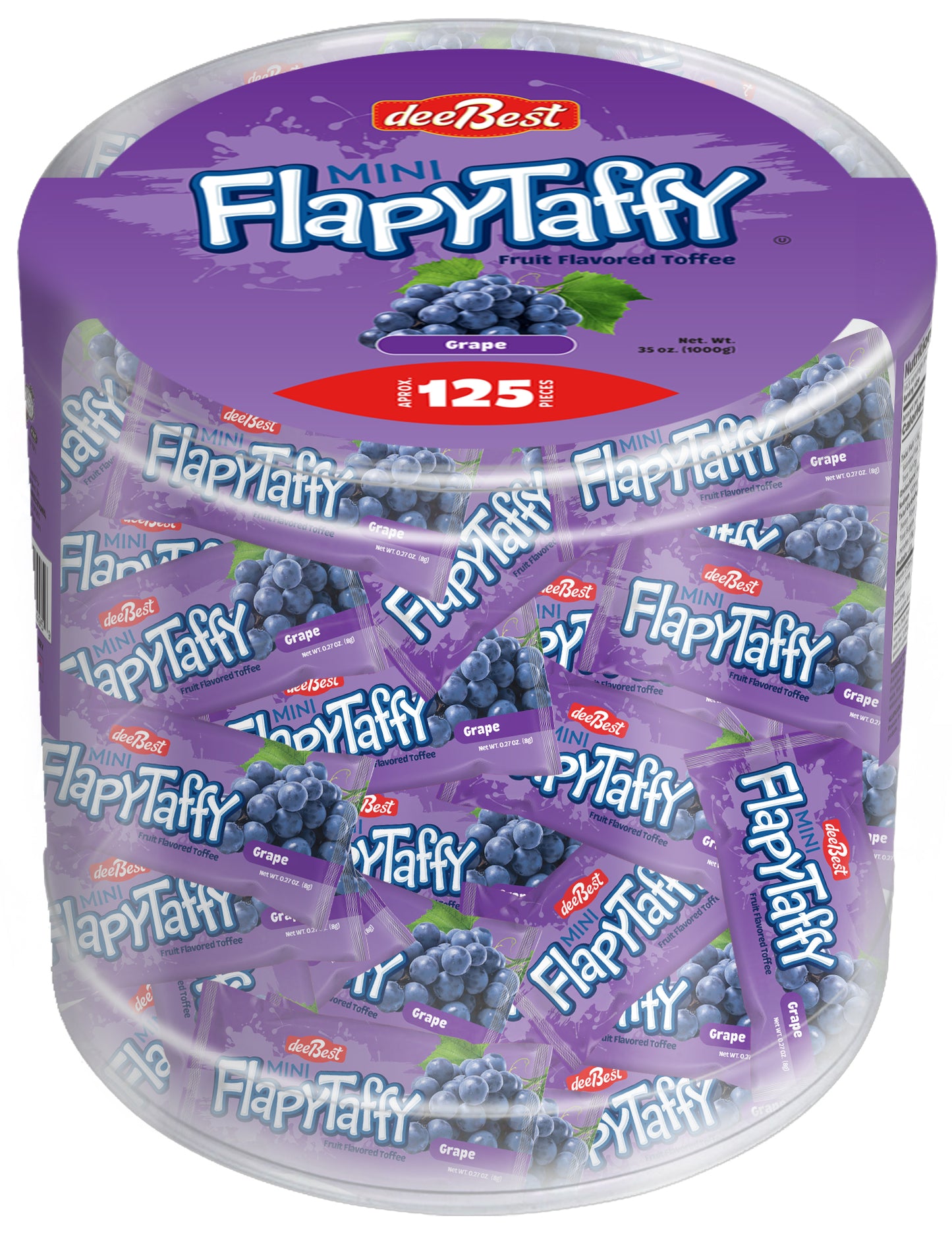 Dee Best Mini Flapy Taffy BUCKET Grape