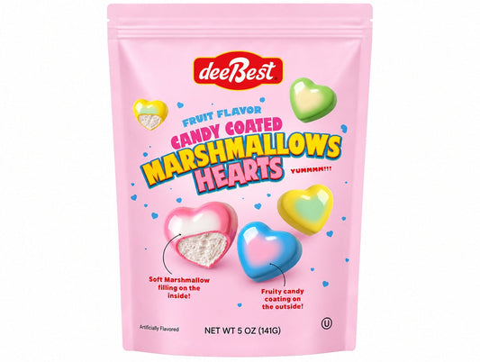 Candy Coated Marshmallows Hearts
